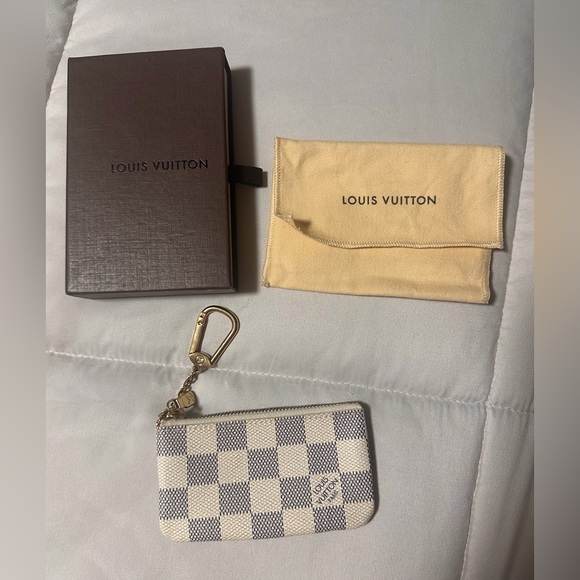 Louis Vuitton Handbags - Louis Vuitton Key Pouch‎ Damier Azur White/Blue